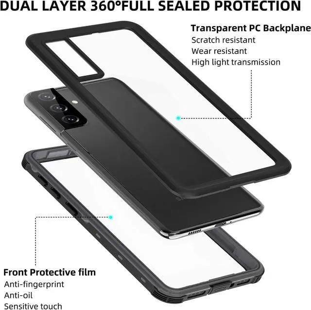 Alt view image 3 of 7 - Compatible with Samsung Galaxy S21 5G 6.2 inch Case with Screen Protector,IP68 Waterproof Shockproof Full Body Heavy Duty Protective Cover