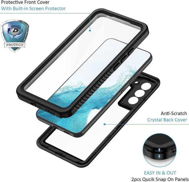 Alt view image 3 of 7 - Samsung Galaxy S22 Case, IP68 Waterproof Dustproof Shockproof Case with Built-in Screen Protector, Heavy Duty Full Body Protective Cover for Galaxy S22 5G 6.1 Inch