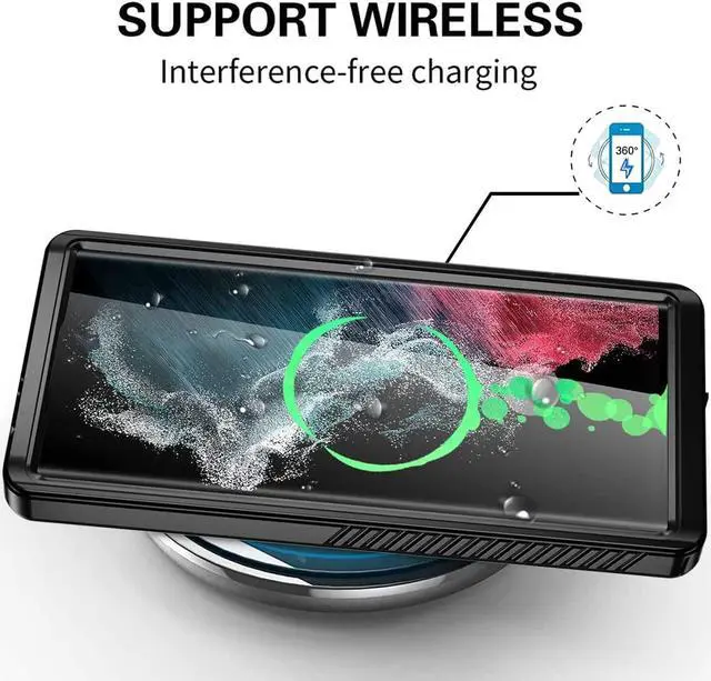 Alt view image 7 of 7 - For Samsung Galaxy S22 Ultra Waterproof Case, Built-in Screen Protector Full Protection Heavy Duty Shockproof Cover Anti-Scratched Rugged Case for Galaxy S22 Ultra 5G 6.8 inch 2022