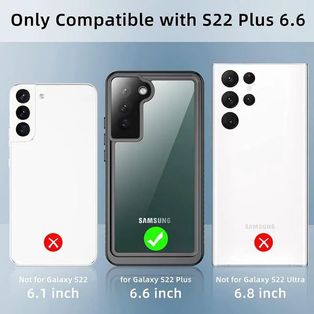 Alt view image 2 of 7 - For Samsung Galaxy S22 Plus Case Waterproof, Built-in Screen Protector 360° Full Body Protective IP68 Underwater Dustproof Shockproof Cover for Galaxy S22 Plus 5G 6.6 inch