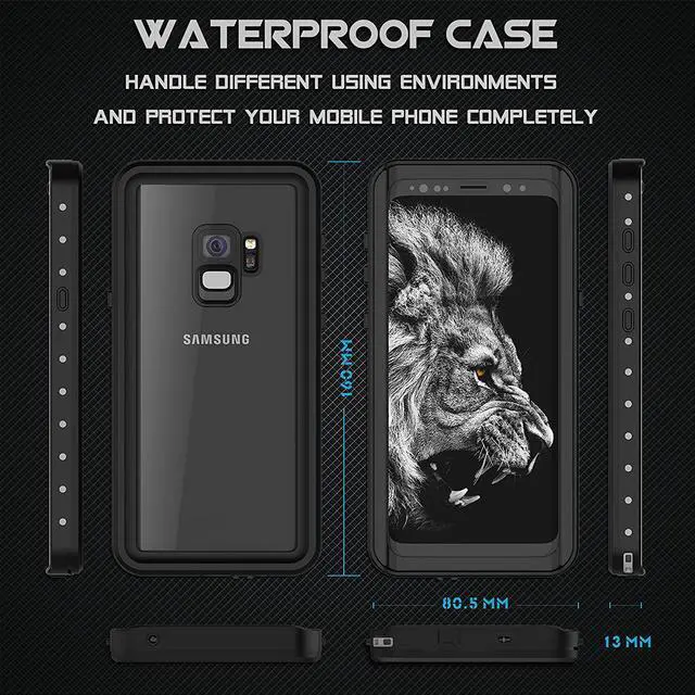 Alt view image 5 of 7 - Galaxy S9 Waterproof Case, Waterproof Shockproof Dustproof Dirtproof Full Body Case Built in Screen Protector with Touch ID for Samsung Galaxy S9 5.8 inch