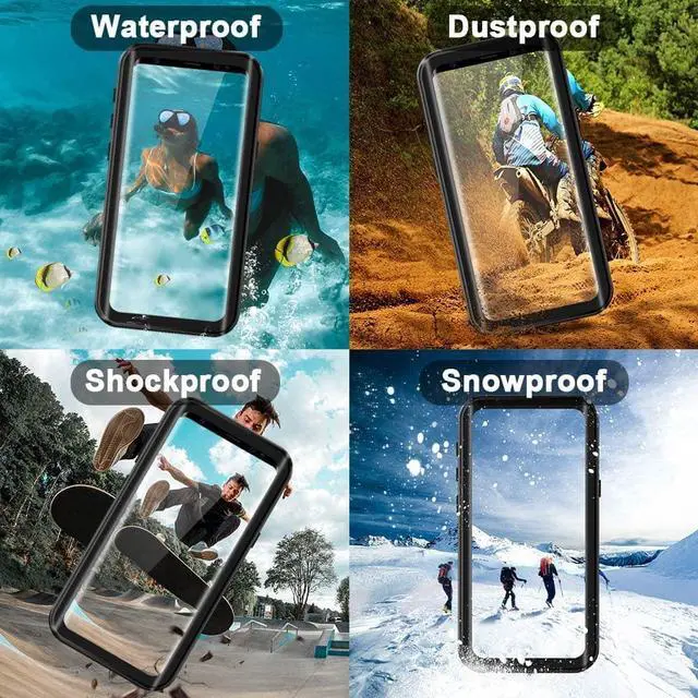 Alt view image 3 of 7 - For Samsung Galaxy S9 Plus Waterproof Case, IP68 Underwater Shockproof Full-Body Protective Cover with Built-in Screen Protector for Galaxy S9 Plus 6.2 inches