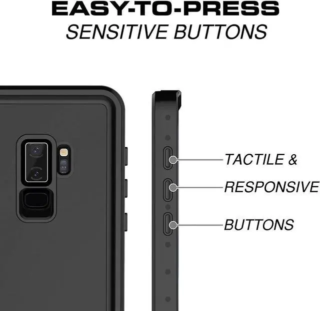 Alt view image 6 of 7 - For Samsung Galaxy S9 Plus Waterproof Case, IP68 Underwater Shockproof Full-Body Protective Cover with Built-in Screen Protector for Galaxy S9 Plus 6.2 inches