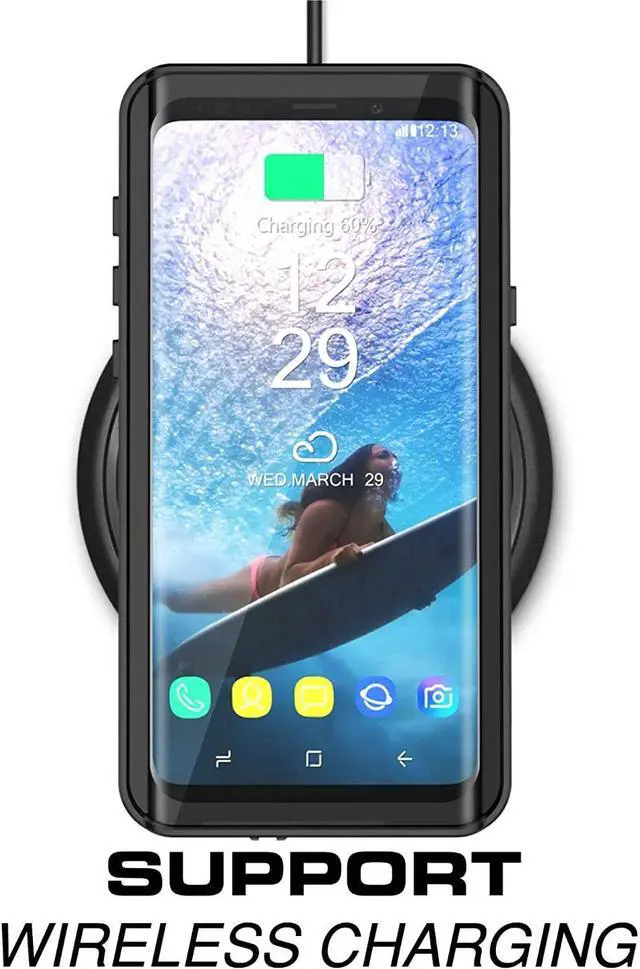 Alt view image 7 of 7 - For Samsung Galaxy S9 Plus Waterproof Case, IP68 Underwater Shockproof Full-Body Protective Cover with Built-in Screen Protector for Galaxy S9 Plus 6.2 inches