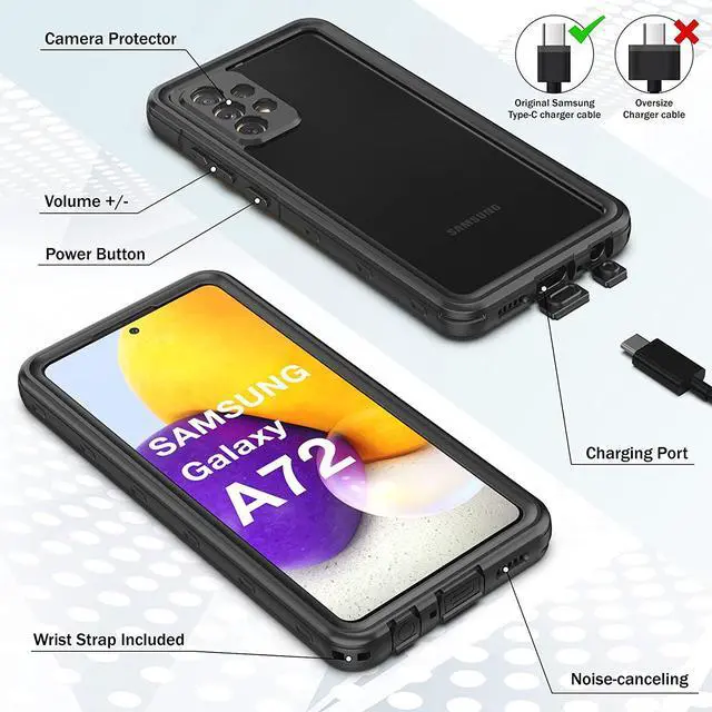 Alt view image 6 of 7 - For Samsung Galaxy A72 4G Waterproof Case,IP68 Waterproof Full Body Underwater Case Built-in Screen Protector,Heavy Duty Shockproof Protective Cover for Galaxy A72 4G (Not Fit for 5G)
