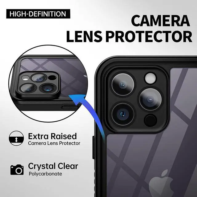Alt view image 5 of 7 - For Apple iPhone 14 Pro Max Waterproof Case with Built-in Screen Protector IP68 Shockproof Protective Cover For iPhone 14 Pro Max 6.7 inch