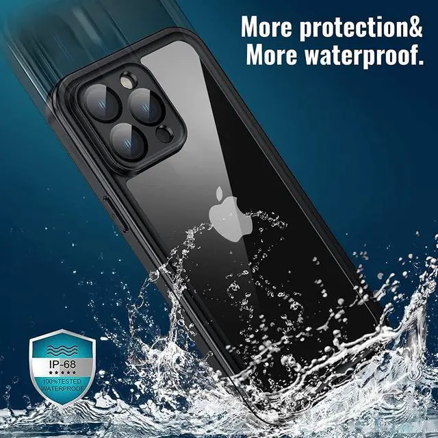 Alt view image 3 of 7 - Compatible with iPhone 14 Pro Max Waterproof Case, Built-in Screen Full-Body Protector, IP68 Waterproof Shockproof Cover for iPhone 14 Pro Max 6.7 inch
