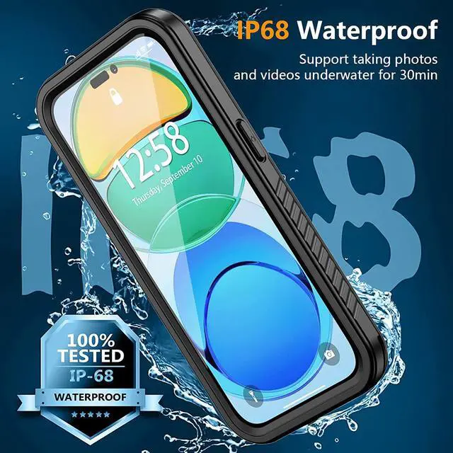 Alt view image 3 of 7 - For iPhone 14 Pro Case Waterproof, Shockproof Bumper Cover with Built-in Screen Protector,Dustproof Anti-Scratch Anti-Stain Phone Case for iPhone 14 Pro 5G 6.1 inch