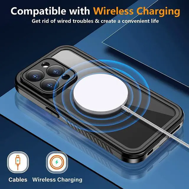 Alt view image 7 of 7 - For iPhone 14 Pro Case Waterproof, Shockproof Bumper Cover with Built-in Screen Protector,Dustproof Anti-Scratch Anti-Stain Phone Case for iPhone 14 Pro 5G 6.1 inch