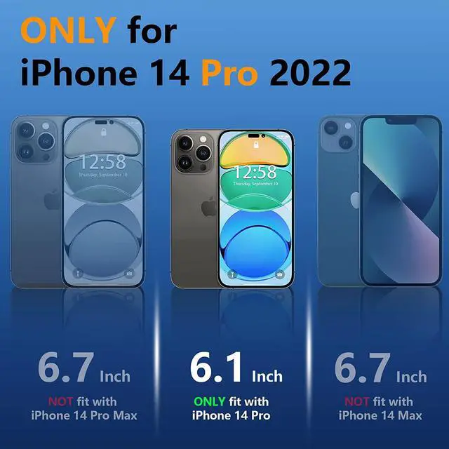 Alt view image 2 of 7 - For iPhone 14 Pro Case Waterproof, Shockproof Bumper Cover with Built-in Screen Protector,Dustproof Anti-Scratch Anti-Stain Phone Case for iPhone 14 Pro 5G 6.1 inch