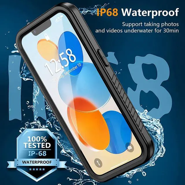 Alt view image 3 of 7 - For iPhone 14 Plus Case Waterproof, Shockproof Bumper Coverwith Built-in Screen Protector, Dustproof Anti-Scratch Anti-Stain Phone Case for iPhone 14 Plus 5G 6.7 inch