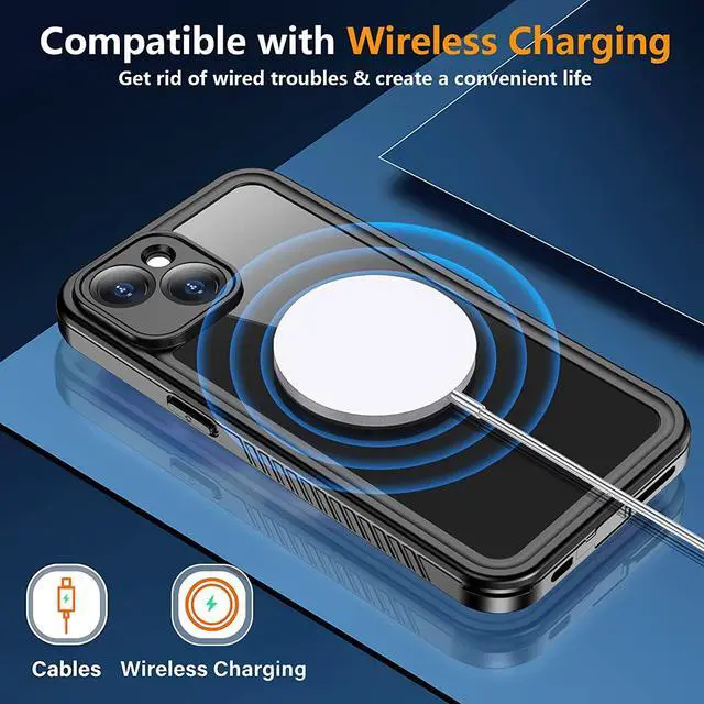 Alt view image 7 of 7 - For iPhone 14 Plus Case Waterproof, Shockproof Bumper Coverwith Built-in Screen Protector, Dustproof Anti-Scratch Anti-Stain Phone Case for iPhone 14 Plus 5G 6.7 inch