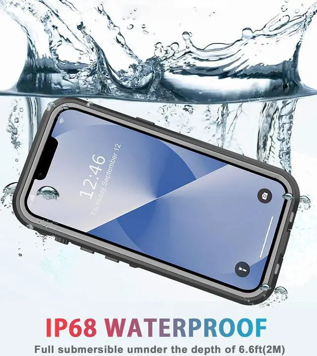 Alt view image 3 of 7 - For iPhone 13 Case Waterproof Shockproof Dustproof Full-Body Sturdy with Built-in Screen Protector,Underwater Full Sealed Cover Protective for iPhone 13 6.1 inch