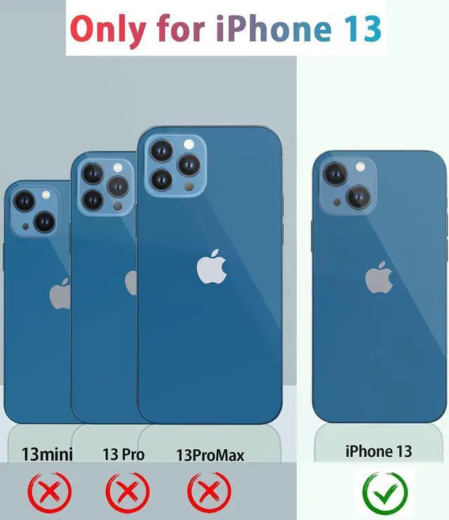 Alt view image 2 of 7 - For iPhone 13 Case Waterproof Shockproof Dustproof Full-Body Sturdy with Built-in Screen Protector,Underwater Full Sealed Cover Protective for iPhone 13 6.1 inch