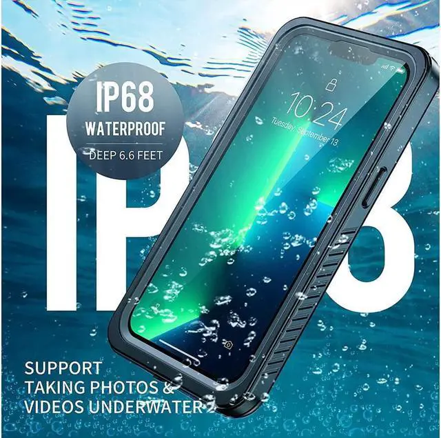 Alt view image 3 of 7 - Waterproof Case for iPhone 13 6.1 inch 5G 2021 with Built-in Screen Protector Heavy Duty Full Body Protection IP68 Underwater Shockproof Phone Cover