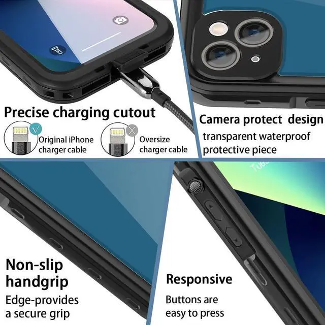 Alt view image 5 of 7 - iPhone 13 Mini Waterproof Case, Shockproof Underwater IP68 Case, with Built-in Screen Protector Full Body Rugged Protective Cover, for iPhone 13 Mini 5.4 inch