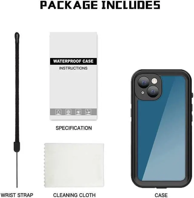 Alt view image 7 of 7 - iPhone 13 Mini Waterproof Case, Shockproof Underwater IP68 Case, with Built-in Screen Protector Full Body Rugged Protective Cover, for iPhone 13 Mini 5.4 inch