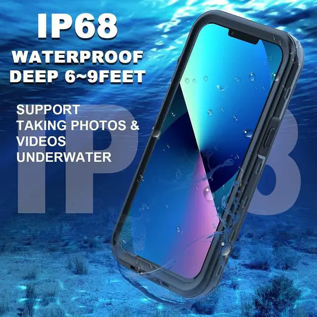 Alt view image 2 of 7 - iPhone 13 Mini Waterproof Case, Shockproof Underwater IP68 Case, with Built-in Screen Protector Full Body Rugged Protective Cover, for iPhone 13 Mini 5.4 inch