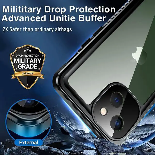 Alt view image 3 of 7 - iPhone 13 Mini Case Waterproof, iPhone 13 Mini Shockproof Cover with Built-in Screen Protector Full Body Heavy Duty Anti-Scratch Phone Case for iPhone 13 Mini 5G 5.4 inch