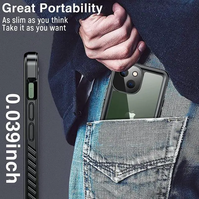 Alt view image 7 of 7 - iPhone 13 Mini Case Waterproof, iPhone 13 Mini Shockproof Cover with Built-in Screen Protector Full Body Heavy Duty Anti-Scratch Phone Case for iPhone 13 Mini 5G 5.4 inch