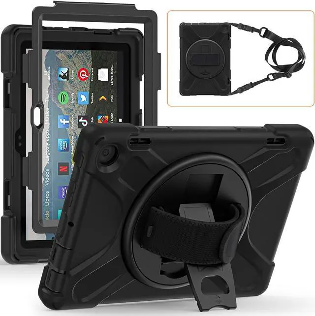 Main image of All New Amazon Fire HD 8 / Fire HD 8 Plus Case - 12th Generation, 2022 Release, Shockproof Cover Heavy Duty Full Body Protective Cover With Stand Hand Strap and Shoulder Strap