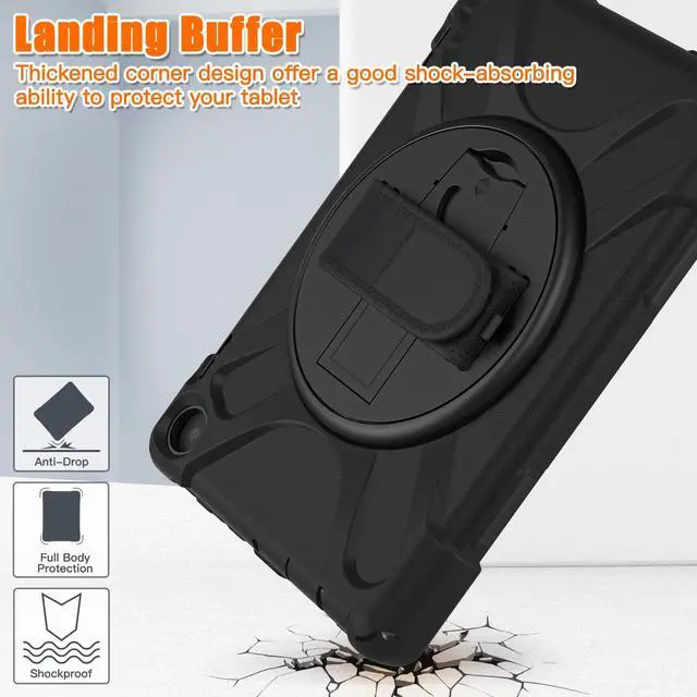 Alt view image 2 of 7 - All New Amazon Fire HD 8 / Fire HD 8 Plus Case - 12th Generation, 2022 Release, Shockproof Cover Heavy Duty Full Body Protective Cover With Stand Hand Strap and Shoulder Strap
