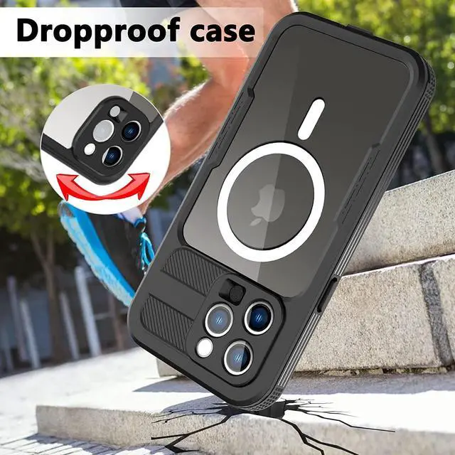 Alt view image 3 of 7 - For iPhone 14 Pro Max Waterproof Case with Built-in Screen Protector Dustproof Shockproof Drop Proof Case, Rugged Full Body Underwater Protective Cover for iPhone 14 Pro Max 6.7 inch
