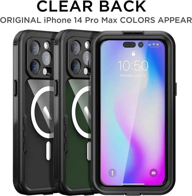 Alt view image 7 of 7 - Waterproof Case for iPhone 14 Pro Max 6.7 inch, Compatible with MagSafe Snowproof, Dustproof and Shockproof, IP68 Certified Full Body Protection Fully Sealed Underwater Cover for iPhone 14 Pro Max