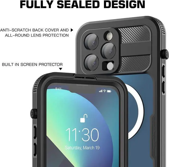 Alt view image 5 of 7 - Waterproof Case for iPhone 14 Pro 6.1 inch with MagSafe Support Snowproof, Dustproof and Shockproof, IP68 Certified Full Body Protection Fully Sealed Underwater Cover for iPhone 14 Pro 6.1" 2022