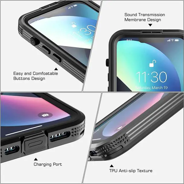 Alt view image 6 of 7 - Waterproof Case for iPhone 14 Pro 6.1 inch with MagSafe Support Snowproof, Dustproof and Shockproof, IP68 Certified Full Body Protection Fully Sealed Underwater Cover for iPhone 14 Pro 6.1" 2022