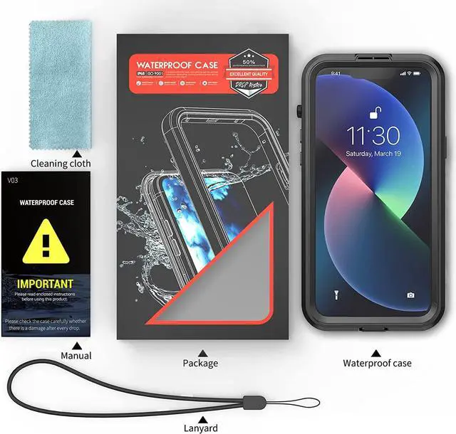Alt view image 7 of 7 - Waterproof Case for iPhone 14 Pro 6.1 inch with MagSafe Support Snowproof, Dustproof and Shockproof, IP68 Certified Full Body Protection Fully Sealed Underwater Cover for iPhone 14 Pro 6.1" 2022