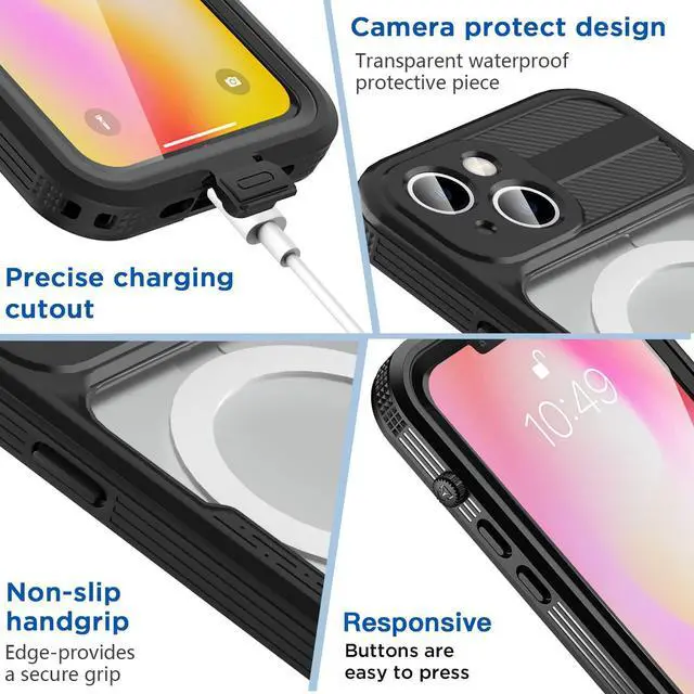 Alt view image 6 of 7 - Waterproof Case for iPhone 14 Plus 6.7 inch with MagSafe Support Snowproof, Dustproof and Shockproof, IP68 Certified Full Body Protection Fully Sealed Underwater Cover for iPhone 14 Plus 6.7" 2022