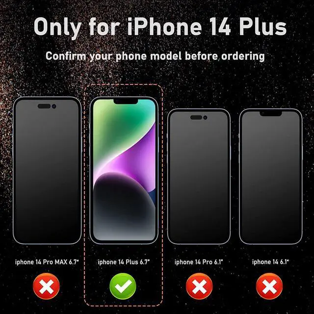 Alt view image 2 of 7 - For iPhone 14 Plus Case Waterproof, Full Body Protective Dust-Proof Shockproof Cover Waterproof Case with Built-in Screen Protector for iPhone 14 Plus 6.7 inch 2022