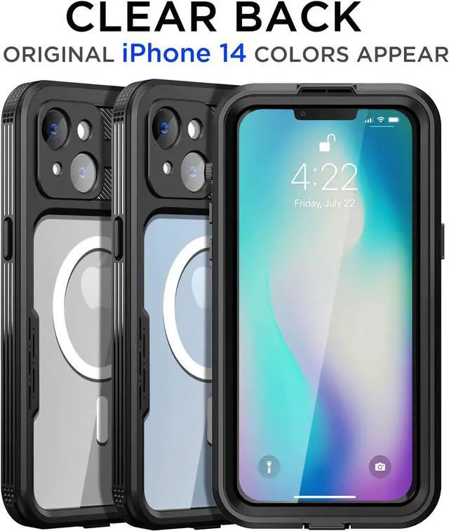 Alt view image 7 of 7 - Waterproof Case for iPhone 14 6.1 inch with MagSafe Support Snowproof,Dustproof and Shockproof, IP68 Certified Full Body Protection Fully Sealed Underwater Cover for iPhone 14 6.1" 2022