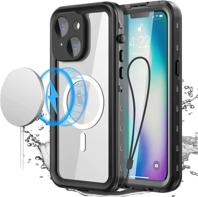 Main image of For iPhone 14 6.1 inch Case Waterproof, Compatible with Magsafe Magnetic Protective Cover, Water Proof Mag Safe Magnet Shockproof Full Body Clear with Screen Protector