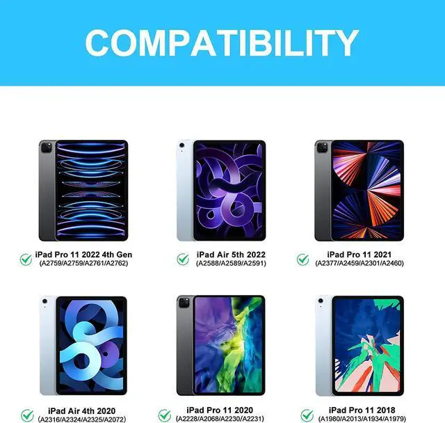 Alt view image 6 of 7 - Magic Keyboard for iPad Pro 11 2022 2021 2020 2018 / iPad Air 5 2022/Air 4 10.9 2020 Backlit Trackpad Keyboard Magnetic Smart Stand Cover for iPad Pro 11 inch 4th 3rd 2nd 1st Gen, iPad Air 5th 4th Gen