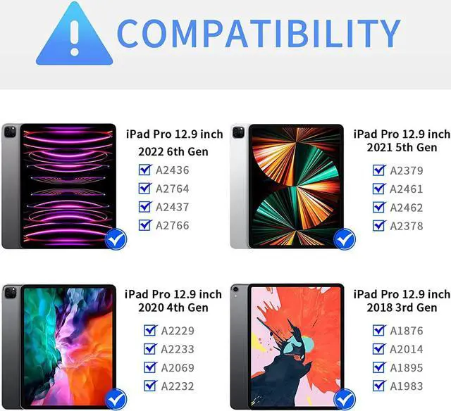 Alt view image 2 of 7 - Keyboard Case with Touchpad for iPad Pro 12.9 inch 6th Generation 2022 / iPad Pro 12.9 inch 5th Gen 2021 / 4th Gen 2020 / 3rd Gen 2018 Smart Touch Backlit Bluetooth Cover with Pencil Hold Rose Gold