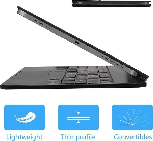 Alt view image 5 of 7 - Magic Keyboard Case for iPad Pro 11 inch 2022 2021 2020/iPad Air 5 10.9 2022/Air 4 10.9 2022 - Wireless Keyboard with Trackpad for iPad Pro 11 inch 3rd 2nd 1st Gen & Air 5th 4th, Rotatable Smart Cover