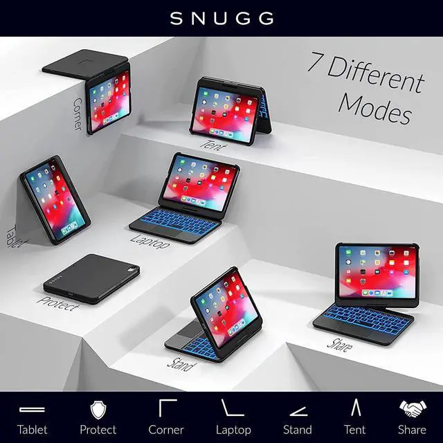 Alt view image 4 of 7 - iPad Mini 6 Case with Keyboard, 7 Color Backlit, 360° Rotate, Sensitive Touchpad, Type-C Rechargeable, Wireless keyboard Case for iPad Mini 6th Generation 8.3 inch 2021