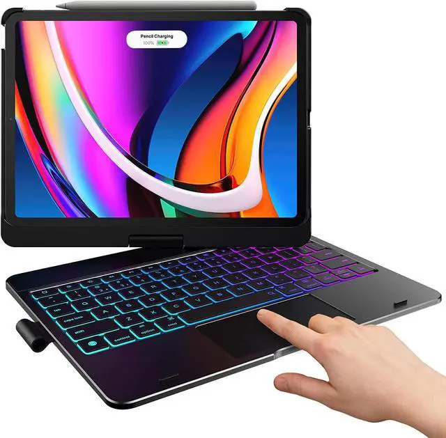 Main image of Touch Case with Keyboard for iPad 10th Generation 10.9 inch 2022, Trackpad - 360° Rotatable - Wireless Backlit Keyboard Case with Pencil Holder for iPad 10th Gen 10.9" 2022