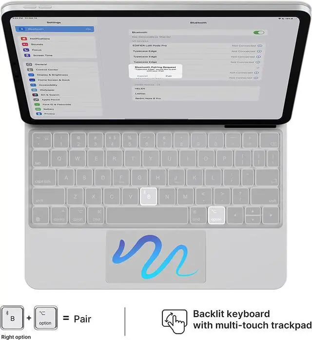 Alt view image 3 of 7 - Magnetic Floating Keyboard Case for iPad 10th Generation 10.9 inch 2022, Slim Wireless Bluetooth Keyboard Cover with Multi-Touch Trackpad, Backlight for Apple iPad 10 Gen 10.9" 2022 White