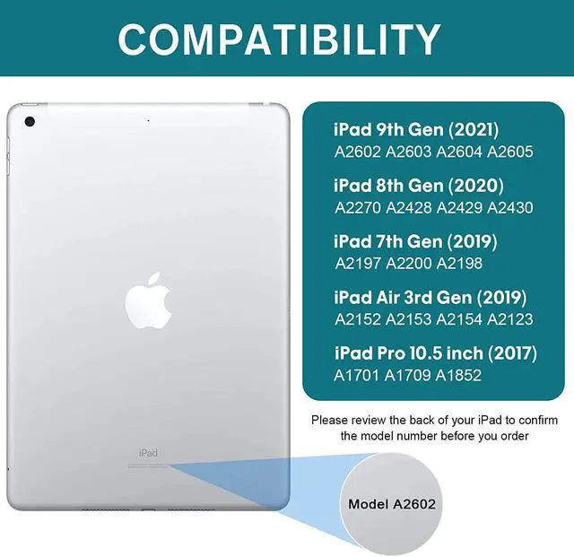 Alt view image 2 of 7 - iPad 9th Generation 10.2 inch Keyboard Case with Touchpad, Rotatable Backlit Keyboard with Pencil Holder for 10.2 inch iPad 9th Gen 2021/ 8th Gen 2020/ 7th Gen 2019 / iPad Air 3 / Pro 10.5 Rose Gold