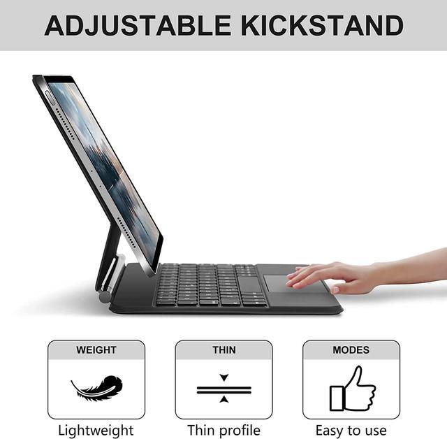 Alt view image 3 of 7 - Magic Keyboard Case for iPad Air 5th 4th Generation 2022 2020, iPad Pro 11 inch 2022 2021 2020 2018, Wireless Backlit Keyboard with Smart Trackpad for iPad Air 5th 4th Gen, iPad Pro 11 4th 3rd 2nd 1st
