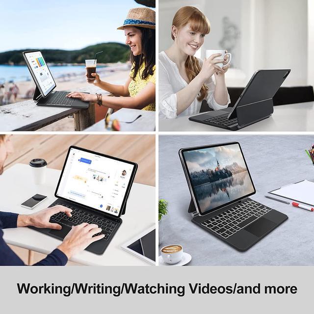 Alt view image 7 of 7 - Magic Keyboard Case for iPad Air 5th 4th Generation 2022 2020, iPad Pro 11 inch 2022 2021 2020 2018, Wireless Backlit Keyboard with Smart Trackpad for iPad Air 5th 4th Gen, iPad Pro 11 4th 3rd 2nd 1st