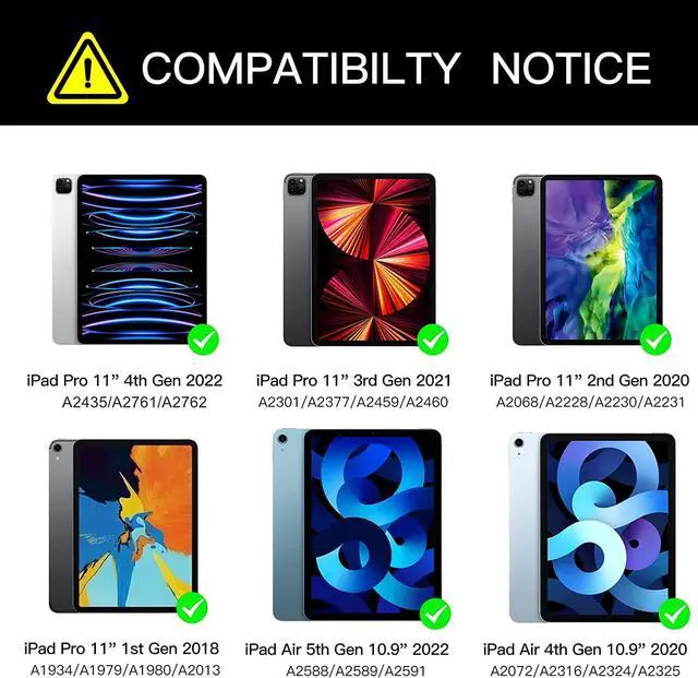 Alt view image 2 of 7 - Keyboard Case For iPad Pro 11 inch 4th 3rd 2nd 1st Gen 2022 2021 2020 2018, iPad Air 5 Air 4 10.9 2022 2020 Magnetic Backshell with Pencil Holder, Backlit Keyboard with Stand, Trackpad,Auto Wake/Sleep