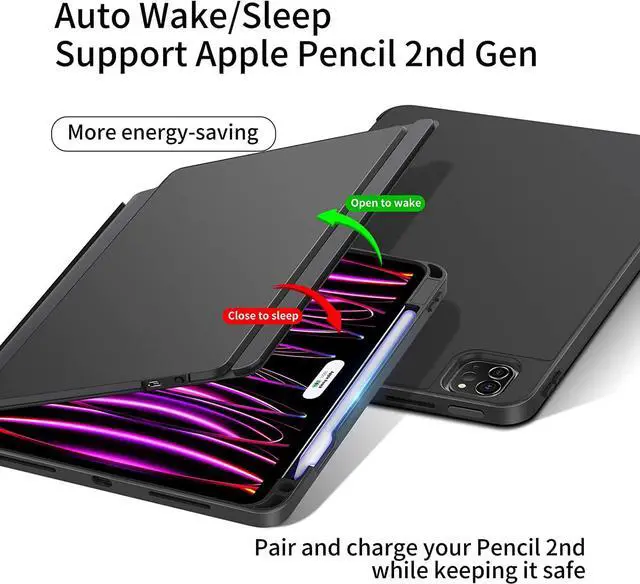Alt view image 3 of 7 - iPad Pro 12.9 inch 2022 2021 2020 2018 Trackpad Keyboard Case - iPad Pro 12.9 6th/5th/4th/3rd Generation Magnetic Kickstand Wireless Detachable Magnetic Backlit Keyboard Tablet Cover, Pencil Holder