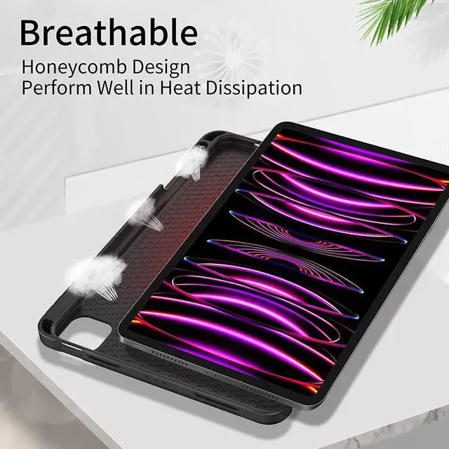 Alt view image 5 of 7 - Wireless Keyboard Case For iPad 10.2 inch 9th/8th/7th Generation 2021/2020/2019,iPad Air 3rd Gen 10.5"/iPad Pro 10.5 inch, Magnetic Backshell with Pencil Holder, Backlit Keyboard with Stand, Trackpad