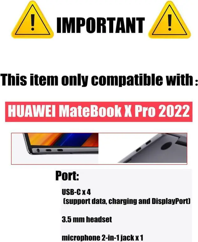 Alt view image 2 of 7 - Compatible with Huawei MateBook X Pro 2022 Matte Laptop Protective Hard Shell Case for Huawei Mate Book X Pro 14.2 inch with Keyboard Cover Skin Transparent