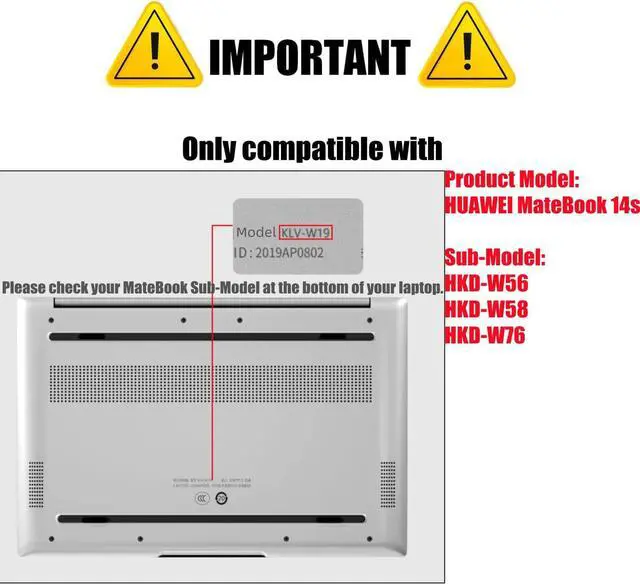 Alt view image 2 of 7 - Compatible with 14 inch Huawei Matebook 14S Case 2021 2022 Matte Laptop Protective Hard Shell Case for Huawei Mate Book 14S 14-inch with Keyboard Cover Skin Transparent