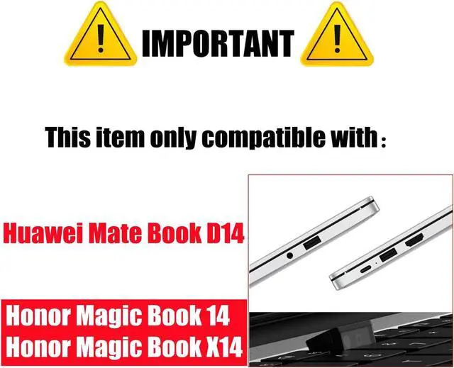 Alt view image 2 of 7 - Compatible with Huawei Mate Book D14 Case /  Honor Magic 14 / Honor Magic X14 Matte Laptop Protective Hard Shell Case 14 inch with Keyboard Cover Skin Black